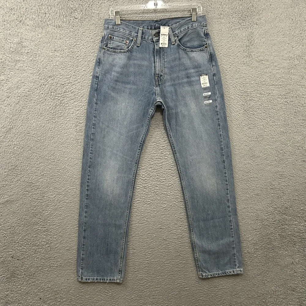 Levis Jeans Mens 30x32 Blue Denim 505 Regular Straight Light Wash Cotton Adult